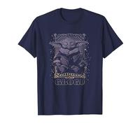 Star Wars: The Mandalorian Grogu Meditation Tarot Card T-Shirt, Men, Navy Blue, Large