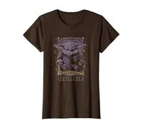 Star Wars: The Mandalorian Grogu Meditation Tarot Card T-Shirt, Women, Brown, Small