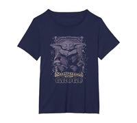Star Wars: The Mandalorian Grogu Meditation Tarot Card T-Shirt, Women's Plus, Navy Blue, 5X