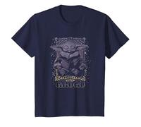 Star Wars: The Mandalorian Grogu Meditation Tarot Card T-Shirt, Youth, Navy Blue, Medium