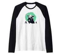 Star Wars The Mandalorian Grogu Seeing Stone Woodblock Print Raglan Baseball Tee