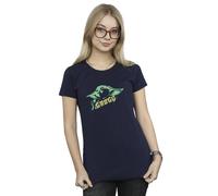 Star Wars The Mandalorian Grogu The Child Splat Cotton T-Shirt In Navy Navy S