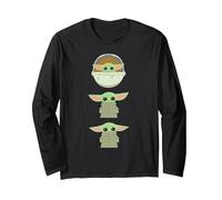Star Wars The Mandalorian Grogu Trio Cartoon Poses Long Sleeve T-Shirt