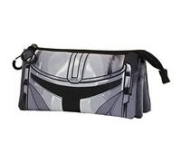 Star Wars The Mandalorian Helmet-Fan Triple Pencil Case, Grey
