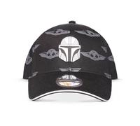 Star Wars The Mandalorian Helmet Patch with Grogu All-Over Print Adjustable Baseball Cap Cranberry
