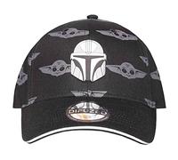 STAR WARS The Mandalorian Helmet Patch with Grogu Baseball Cap - Black