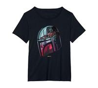 Star Wars The Mandalorian Helmet Reflection T-Shirt, Women's Plus, Black, 4X
