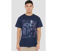 Star Wars The Mandalorian Hero Bokatan Kryze T-Shirt, Navy | Size: Small Star Wars Navy S