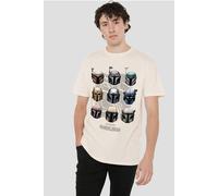 Star Wars The Mandalorian Mando Helmet Grid T-Shirt, Natural In Beige Beige M