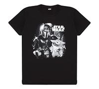 Star Wars The Mandalorian Mando and The Child Photo T-Shirt, Adults, S-5XL, Black, Official Merchandise