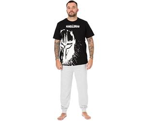 Star Wars The Mandalorian Mens Pyjamas | Loungewear Pants and T-Shirt Complete PJ Set | Adults Short Sleeve Tee Long Leg Bottoms Pajama Nightwear Sci-fi Merchandise Gift for Him