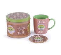 Star Wars: The Mandalorian Mug and Coaster Set in Presentation Gift Tin (Cutest in The Galaxy Design) 11oz Ceramic Mug - Official Merchandise, Green