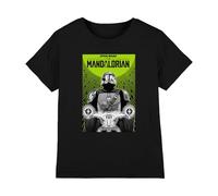 Star Wars The Mandalorian Razor Crest Poster Kids T Shirt, Black, 7-8Y