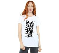 Star Wars The Mandalorian Splat Mando Cotton Boyfriend T-Shirt In White White XL