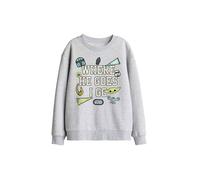 Star Wars - The Mandalorian Star Wars The Mandalorian Grogu Where He Goes Badges Kids Sweat in Light Grey | Size: 9-11 Years Star Wars - The Mandalorian Light Grey 9-11 Years