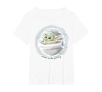 Star Wars The Mandalorian The Child Cutest Watercolor T-Shirt, Women's Plus, White, 6X