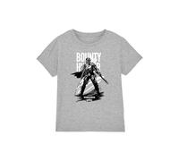 Star Wars - The Mandalorian The Mandalorian & Grogu Bounty Hunter Ink Kids T-Shirt, Athl Heather in Light Grey | Size: 12-13 Years Star Wars - The Mandalorian Light Grey 12-13 Years