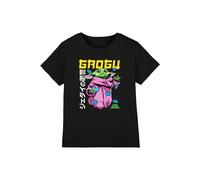 Star Wars - The Mandalorian The Mandalorian Grogu Neon Macarons Kids T-Shirt, Black | Size: 12-13 Years Star Wars - The Mandalorian Black 12-13 Years