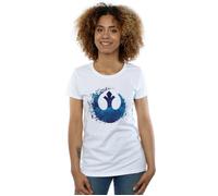 Disney Women's Star Wars The Rise Of Skywalker Resistance Symbol Wave Cotton T-Shirt in White | Size: XL Disney White XL