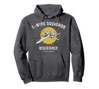 Star Wars: The Rise Of Skywalker X-Wing Squadron Resistance Pullover Hoodie, Adult Unisex, Dark Heather Grey, Medium