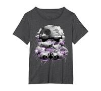 Star Wars Thunder Storm Death Star Stormtrooper Head T-Shirt, Women's Plus, Dark Heather Grey, 4X