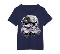 Star Wars Thunder Storm Death Star Stormtrooper Head T-Shirt, Women's Plus, Navy Blue, 2X