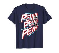 Star Wars TIE Fighter Pew Pew Blaster Text T-Shirt, Men, Navy Blue, 6X-Large