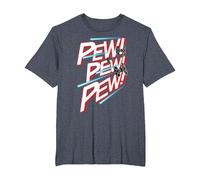 Star Wars TIE Fighter Pew Pew Blaster Text T-Shirt, Men's Big and Tall, Heather Blue, 5X Tall