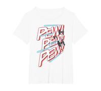 Star Wars TIE Fighter Pew Pew Blaster Text T-Shirt, Women's Plus, White, 1X