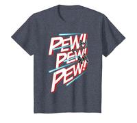 Star Wars TIE Fighter Pew Pew Blaster Text T-Shirt, Youth, Heather Blue, Medium