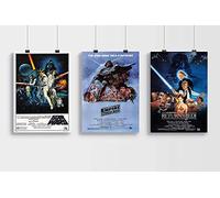 Star Wars Trilogy Poster Set - Star Wars - Empire Strikes Back & Return Of The Jedi Poster/Print/Picture Satin Photo Paper - A3 Set