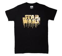 Star Wars Unisex T-Shirt: Gold Drip Logo (Large)
