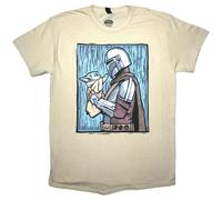 The Mandalorian Holding Grogu T-Shirt Star Wars White M