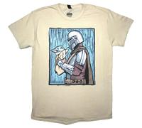 The Mandalorian Holding Grogu T-Shirt Star Wars White XL