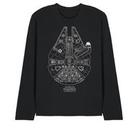 Star Wars Unisex Millenium Lines Unisex Long Sleeve T Shirt T-Shirt