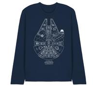 Star Wars Millenium Lines Long Sleeve T-Shirt In Navy Navy