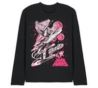 Star Wars Unisex Star Wars Retro Pink Comic Unisex Long Sleeve T Shirt, Black T-Shirt