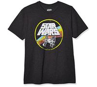 Star Wars Unisex's Classic Logo and Tie Fighter Men's Short Sleeve T-Shirt, Charcoal Heather, XXL