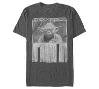STAR WARS Unisex's Men's Words of Wisdom T-Shirt, Charcoal Heather, Large