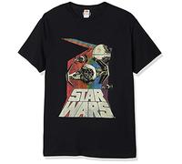 Star Wars Unisex's 复古战争图 레트로 워즈 그래픽 티셔츠復古戰爭圖案 T 恤retro Playera Estampadacamiseta Retrô Com Estampa De Guerraretro Wars Graphic T-Shirt, Black, Large