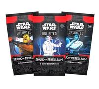 Star Wars: Unlimited, 5 x Spark of Rebellion Booster with 16 Cards, English + Heartforcards® Shipping Protection (5)