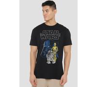 Star Wars Vader And Droids T Shirt, Black Black