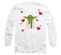 Star Wars Valentine's Day Yoda One For Me Long Sleeve T-Shirt S-2XL, White