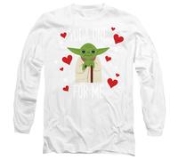 Star Wars Valentine's Day Yoda One For Me Long Sleeve T-Shirt S-2XL, White