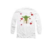 Star Wars Valentine's Day Yoda One For Me Long Sleeve T-Shirt, White | Size: Large Star Wars White L