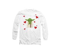 Star Wars Valentine's Day Yoda One For Me Long Sleeve T-Shirt, White | Size: XL Star Wars White XL