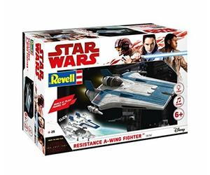 Star Wars VIII Build & Play Blue Resistance A-Wing Fighter Plastic Kit 1:44
