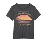 Star Wars Visit Tatooine The Desert Planet T-Shirt, Women's Plus, Dark Heather Grey, 3X