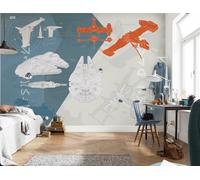 Star Wars Wallpaper Technical Plan Jets Rebells giant picture print Wall Mural