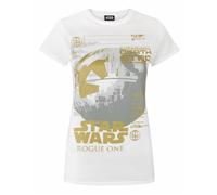Star Wars White Death Star Print Short Sleeved T-Shirt Womens